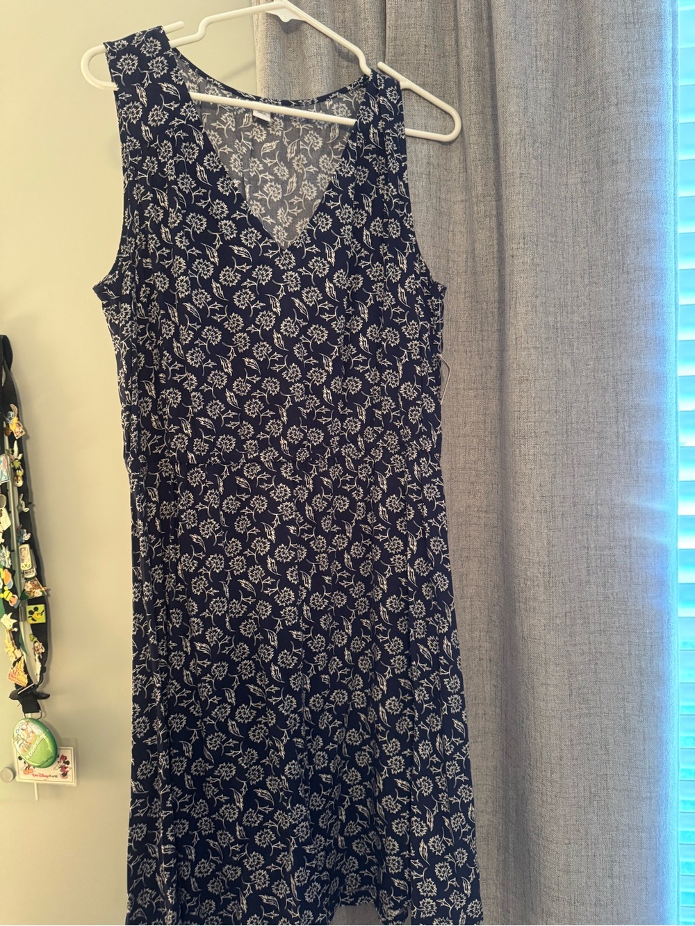 Old Navy Navy Blue Floral Midi Dress